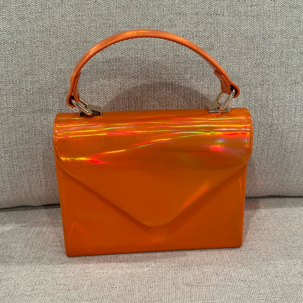 Orange metallic bag